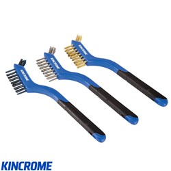 3 ROW 175MM WIRE BRUSH SET 3PC