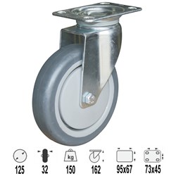 CASTOR 125MM URETHANE SWIVEL