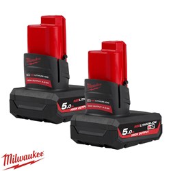MILWAUKEE M12 5.0AH TWIN PACK