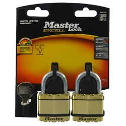 BRASS PADLOCK 45MM TWIN PACK