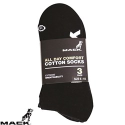 MACK SOCK COTTON BLACK 11-14