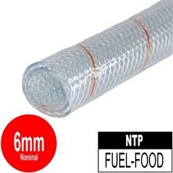 HOSE PVC CLEAR/BRAIDED 6MM