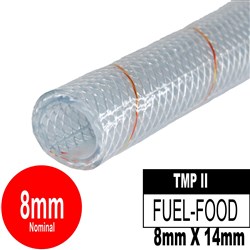 HOSE PVC CLEAR/BRAIDED 8MM