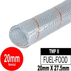 HOSE PVC CLEAR/BRAIDED 20MM