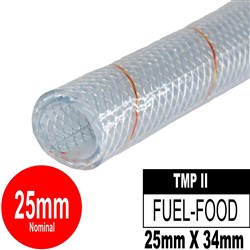 HOSE PVC CLEAR/BRAIDED 25MM