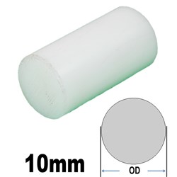 WHITE ACETAL ROUND 10MM