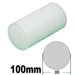 WHITE ACETAL ROUND 100MM