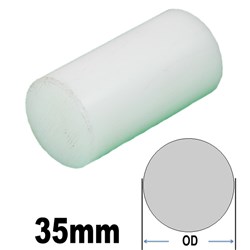 WHITE ACETAL ROUND 35MM