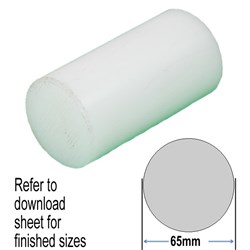WHITE ACETAL ROUND 65MM