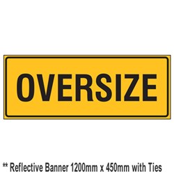 SIGN 'OVERSIZE VEHICLE' BANNER