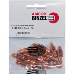 BINZEL MIG TIP M6 X 0.9MM PK10