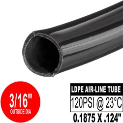 AIRLINE TUBE 3/16" LDPE BLACK