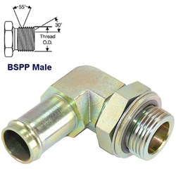 HYD TAIL/BSPP 90' ELBOW MALE