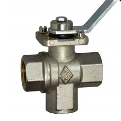 BRASS BALL VALVE 3 WAY L-PORT