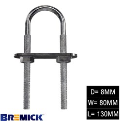 DOUBLE U BOLT 8 X 80 X 130MM