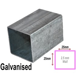 RHS 25MMX25MMX2.5MM GAL