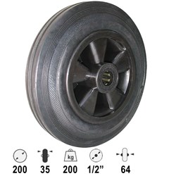 WHEEL 200MM RUBBER