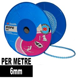 SKI ROPE BLUE/WHITE 6MM