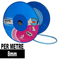 SKI ROPE BLUE/WHITE 8MM