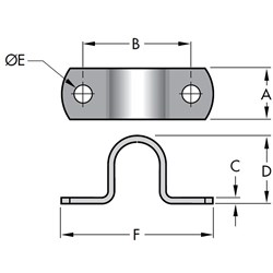 PIPE HINGE STRAP 25NB