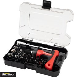 SUPATOOL RATCHET & BIT SET
