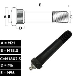 SHACKLE BOLT 18MM GREASEABLE