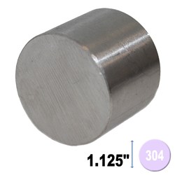 304 STAINLESS STEEL RND 1.125"