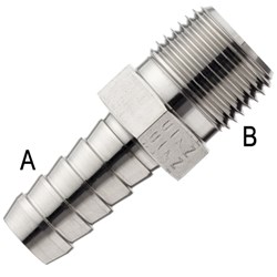 STAINLESS STEEL BSP HOSETAIL M