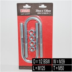 ROUND U-BOLT SET 1/2XM38X130