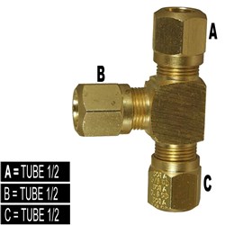 BRASS NTA AIRBRAKE TUBE TEE