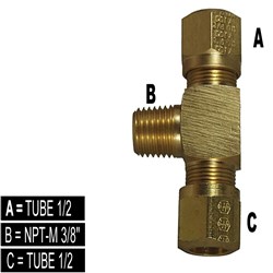 BRASS NTA AIRBRAKE BRANCH TEE