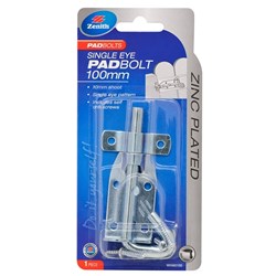 PADBOLT 100X10MM ZINC PLATED