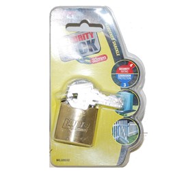 PADLOCK BRASS 32MM SINGLE PACK