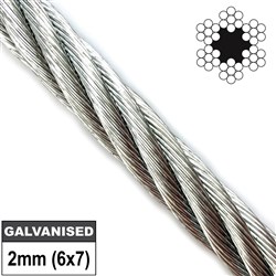 WIRE ROPE 2MM FIBRE CORE 6X7