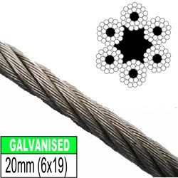 WIRE ROPE 20MM FIBRE CORE 6X24