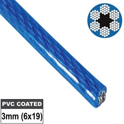 WIRE ROPE 3MM PVC COATED 6X19