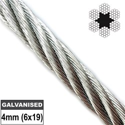 WIRE ROPE 4MM FIBRE CORE 6X19