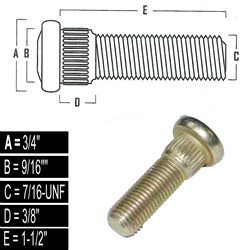 WHEEL STUD 7/16-20 X 1-1/2"