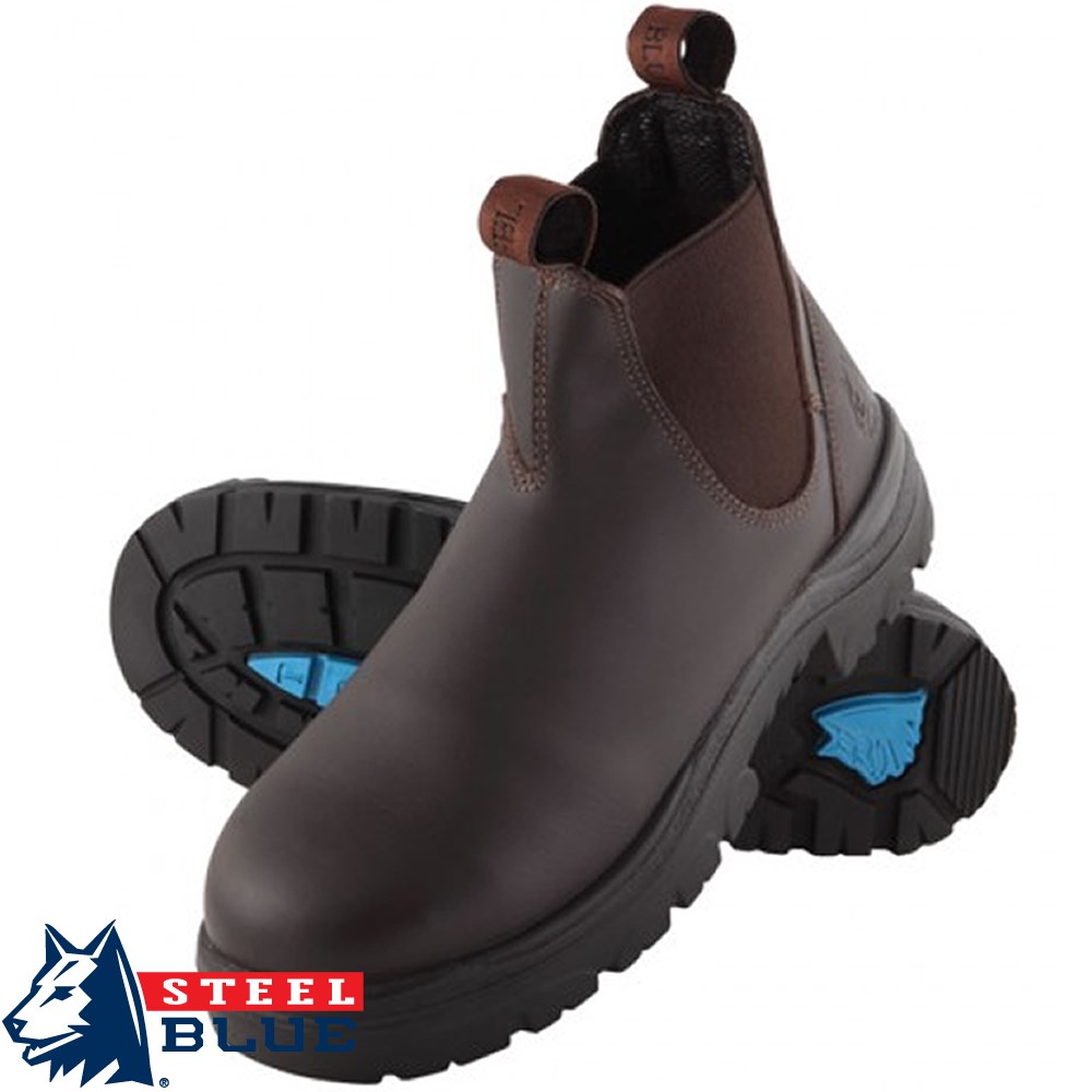 HOBART SAFETY BOOTS 7.5 STEEL BLUE 