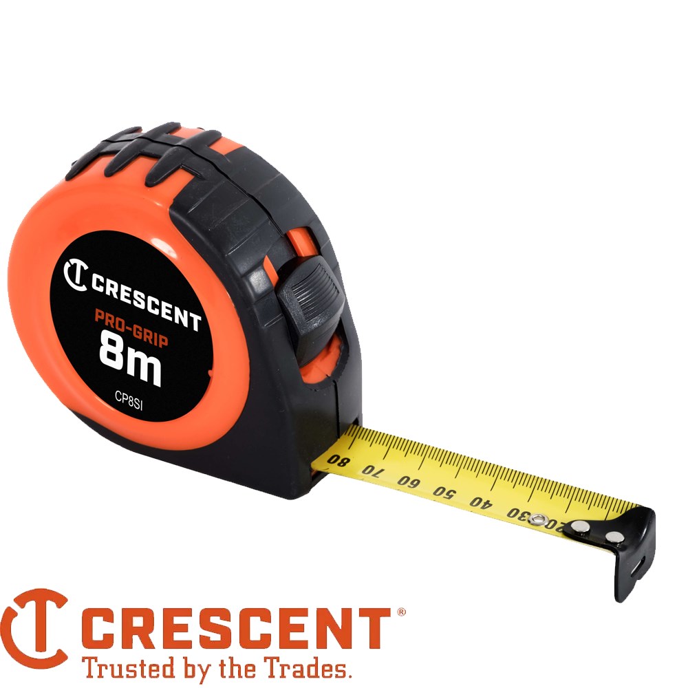 CRESCENT TAPE MEASURE 8M PRO GRIP ORANGE Collier Miller