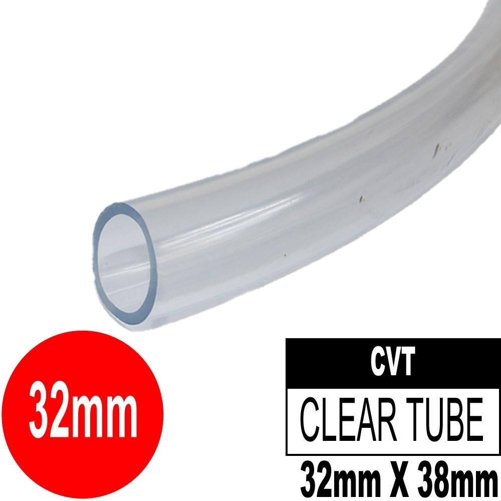 TOP-VIGOR 32mm ID 38mm OD PVC Clear Vinyl Tubing, 2M Length Food Grade