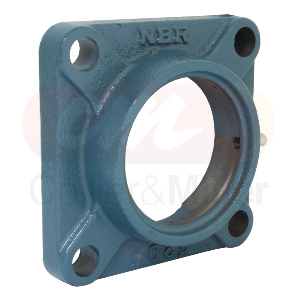 FLANGE BEARING HOUSING 211 CAST IRON 4 BOLT SQUARE OD:100MM SPHERICAL  BEARING - Collier & Miller