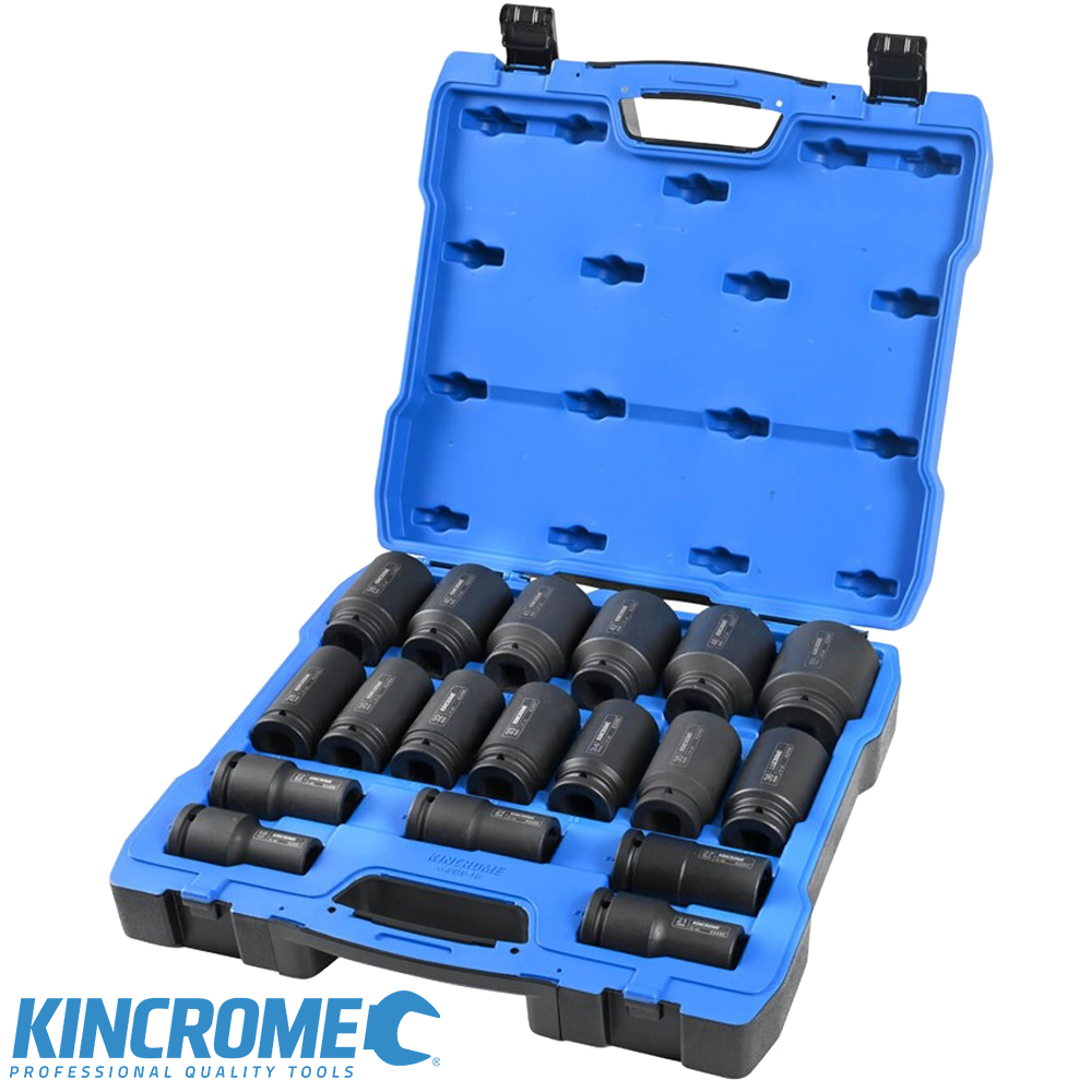 KINCROME IMPACT SOCKET SET 18P DEEP SOCKETS METRIC 3/4