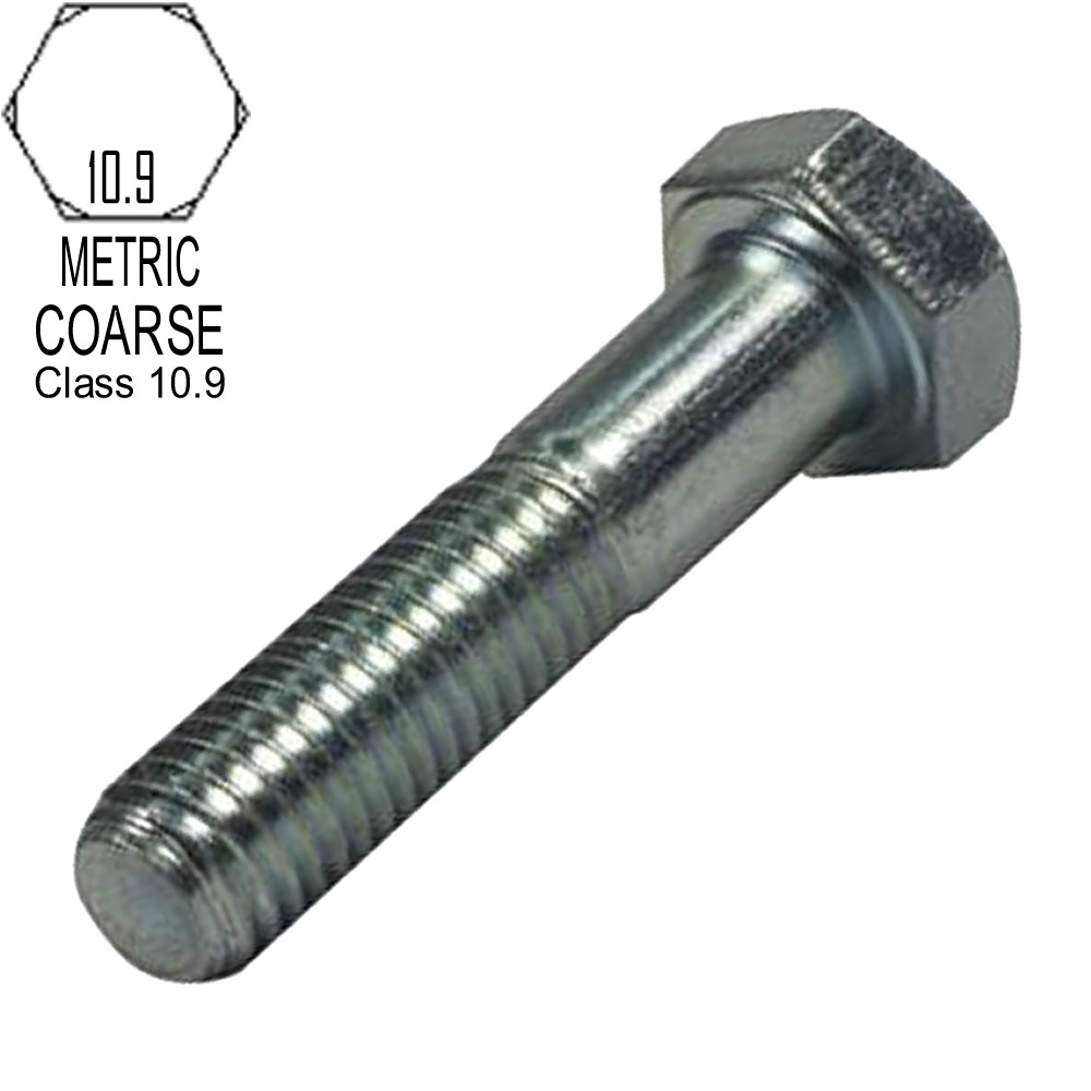 METRIC BOLT ONLY M16 X 50MM HIGH TENSILE ZINC PLATED M16X2