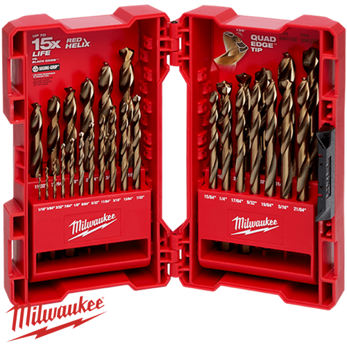 MILWAUKEE COBALT DRILL SET 29P RED HELIX IMPERIAL COBALT SET Collier Miller