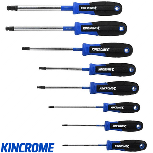 KINCROME TORQUEMASTER BALL HEX SCREWDRIVER SET 8 PIECE Collier