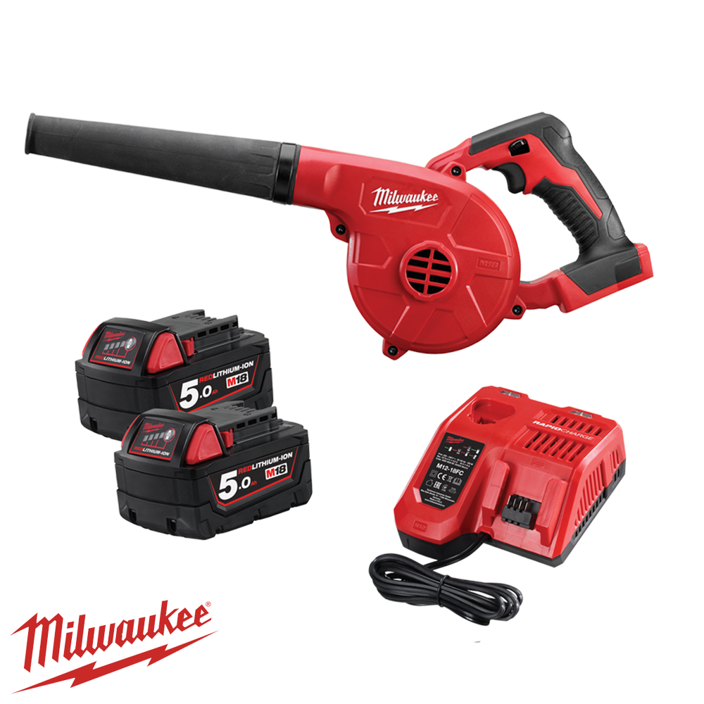 MILWAUKEE M18 BLOWER KIT 18V BLOWER SKIN M18BBL 0 2 X 5.0Ah BATTERIES CHARGER Collier Miller