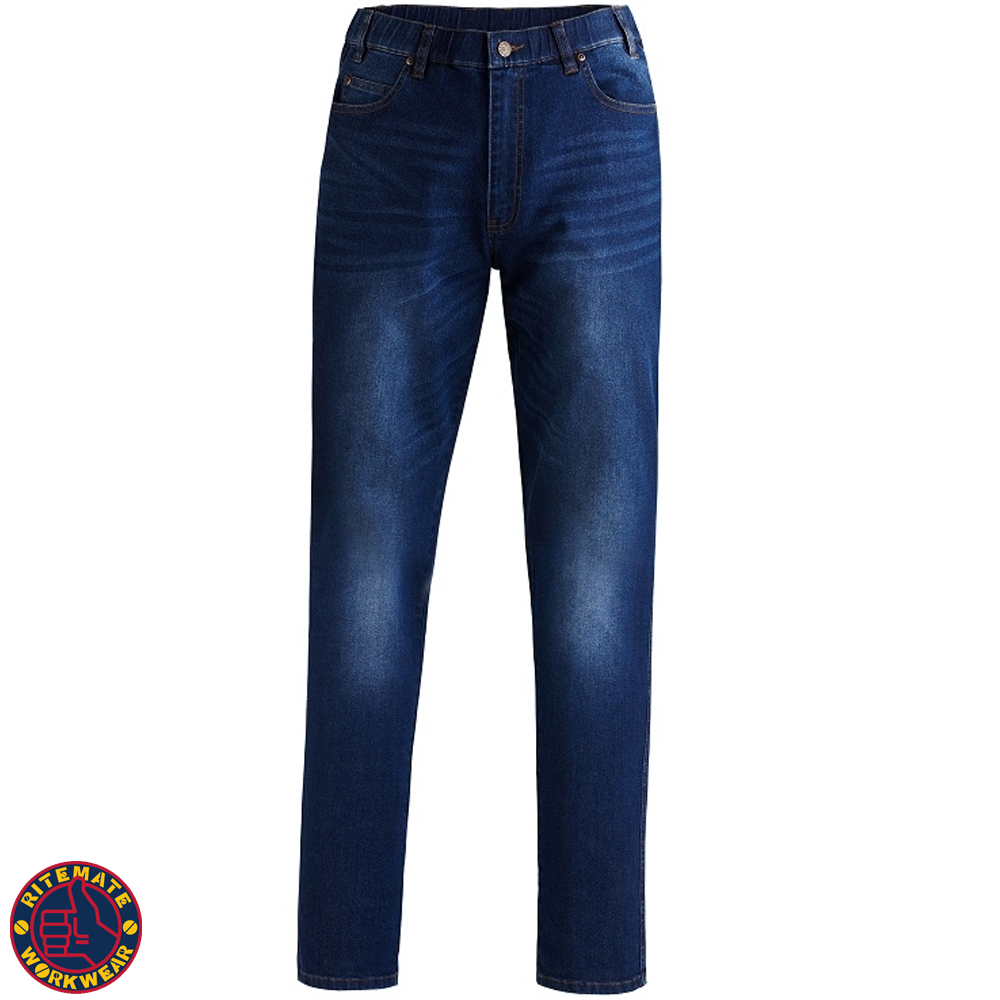 RITEMATE PILBARA MENS DISTRESS DENIM STRETCH JEANS Collier & Miller
