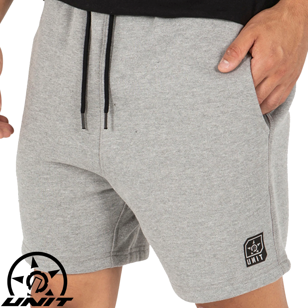 UNIT VITAL TRACK SHORT 2XL GREY MARLE ELASTIC WAIST SHORT Collier