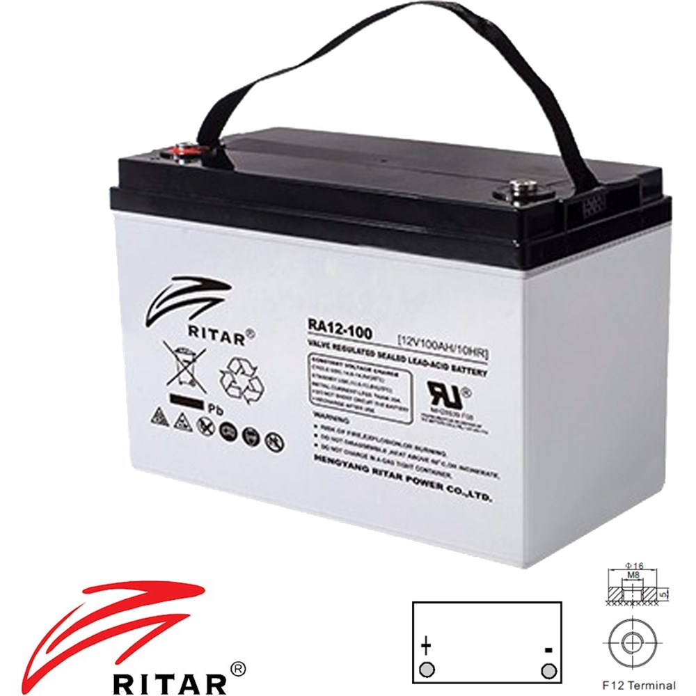 RITAR DEEP CYCLE BATTERY 12V 100AH L306XW168XH235 AGM DEEP CYCLE